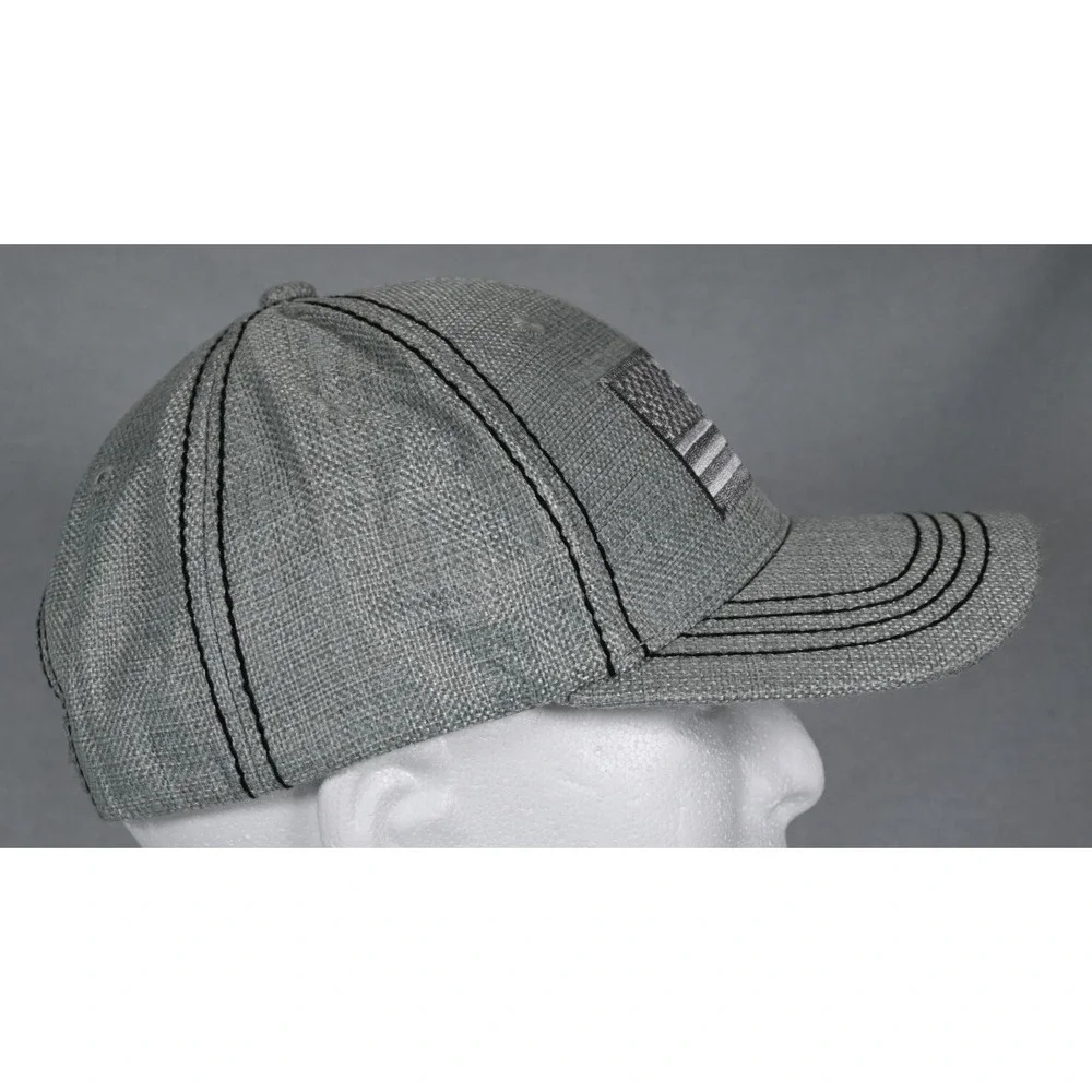 Light Gray American Flag Snapback Hat Adjustable Cap Patriotic